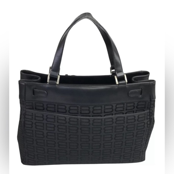 BALENCIAGA Black Canvas Logo Tote Bag black - Picture 2 of 12